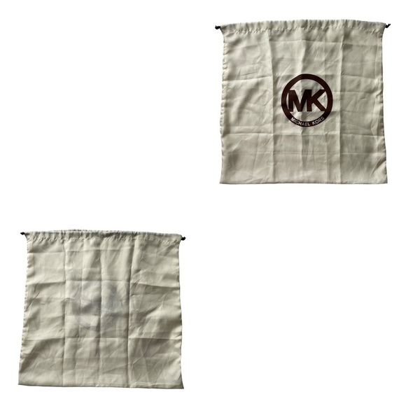 Michael Kors dust Bag Satin drawstring 19 X 18 Off White Brown Logo accessories - Picture 7 of 7